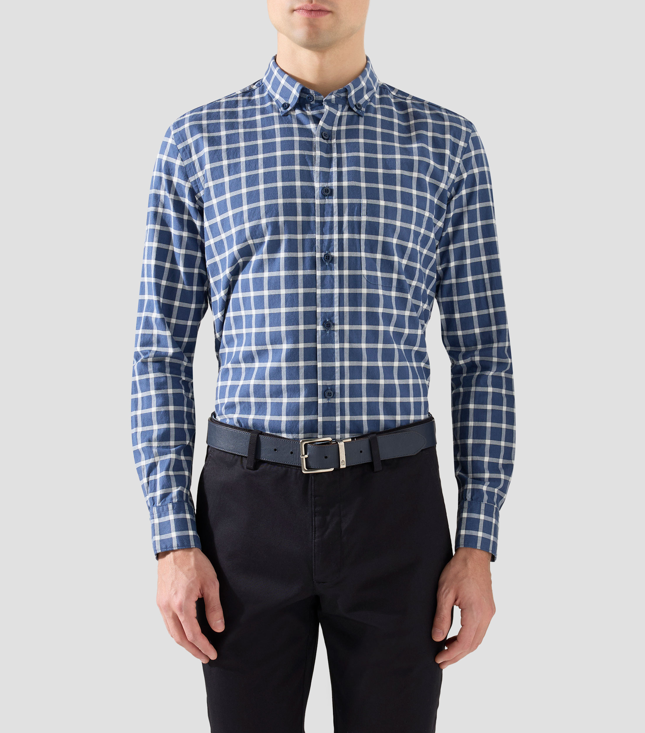 Camisa de cuadros manga larga Hombre